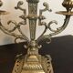 Pair of candelabras or 3-branched chandeliers in gilded bronze late 19th