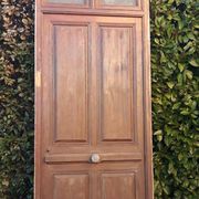 Porte d'entrée et son cadre imposte en verre translucide, début XXème