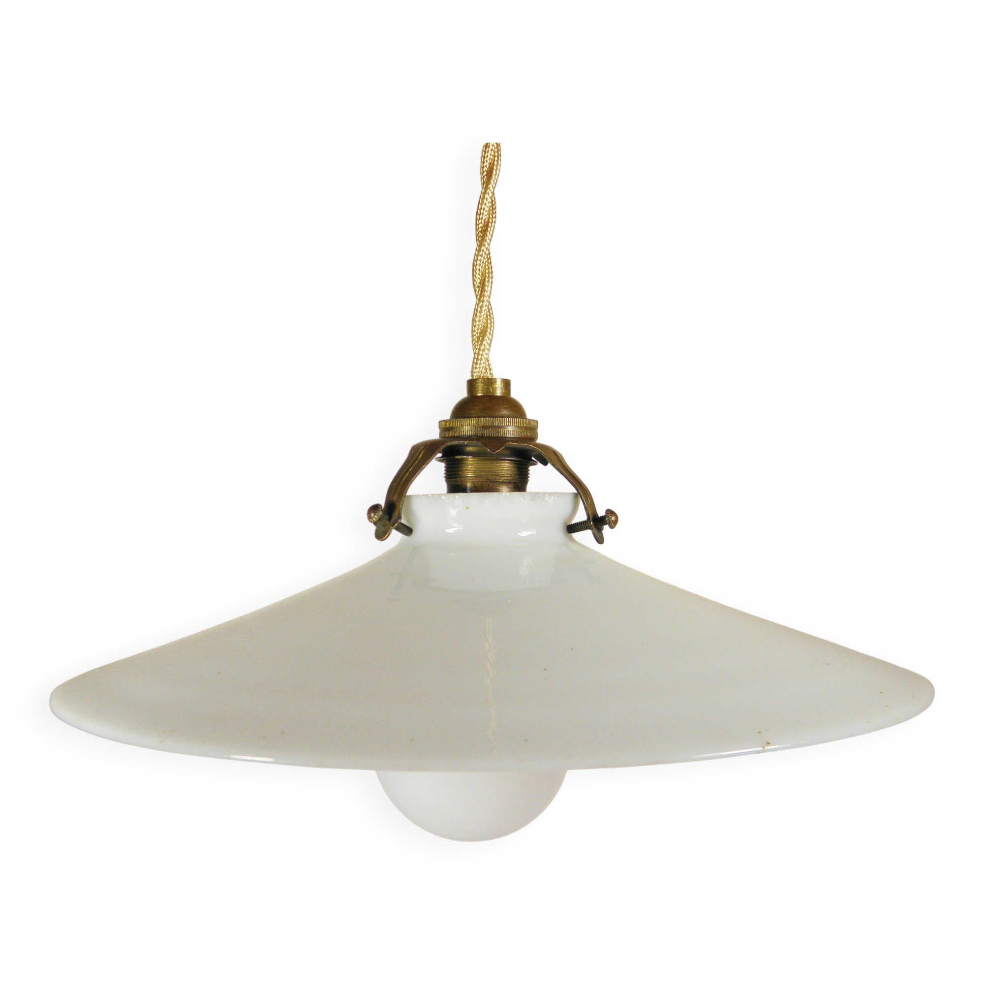 Suspension and rosette, in opaline and porcelain