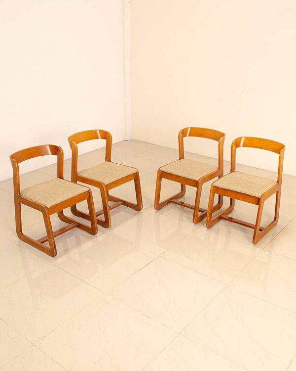 Ensemble de 4 chaises Mario Sabot 70's