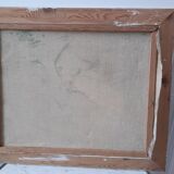 Oil painting on canvas landscape vintage mountains