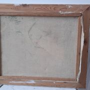 Oil painting on canvas landscape vintage mountains