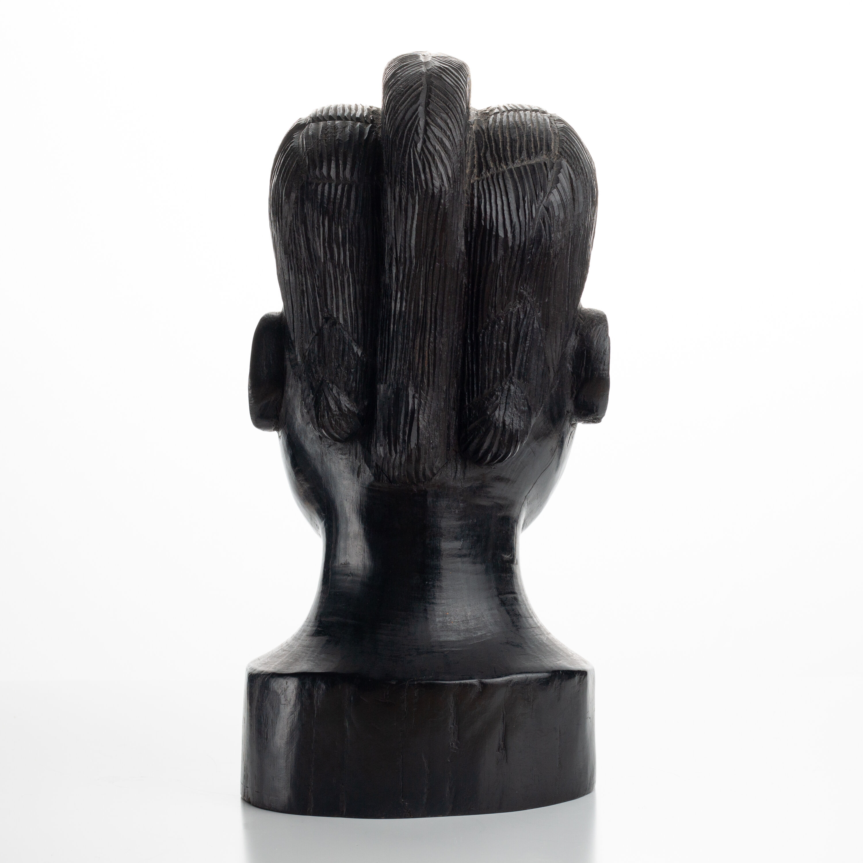 Pair of African busts carved in ironwood / ebony / vintage / book clamps