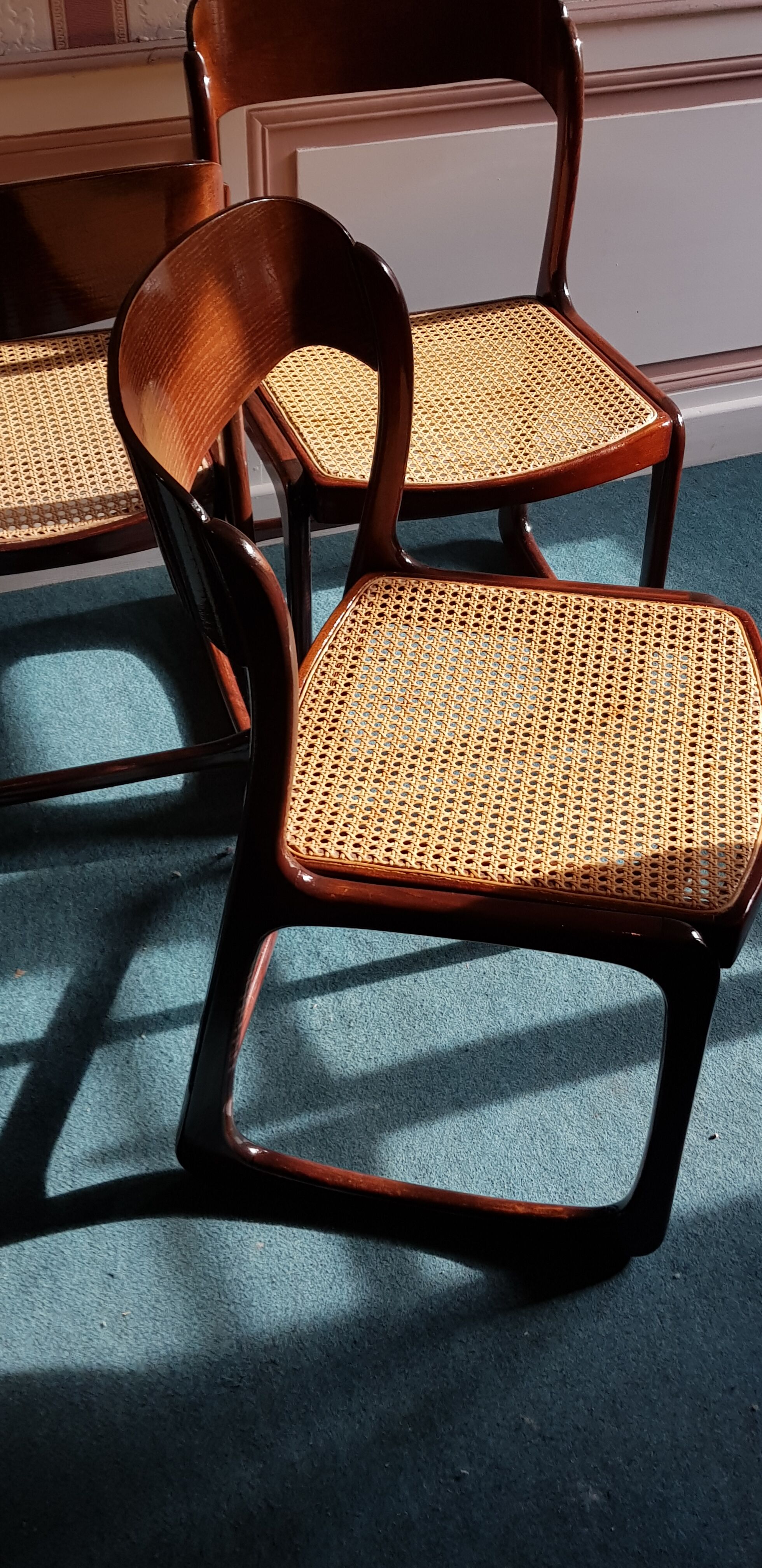 Suite of 6 chairs sleigh Baumann vintage redone