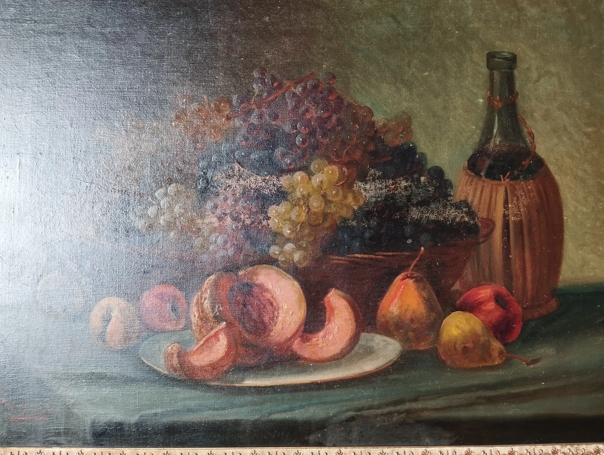 François Xavier Krugler composition with fruits oil on canvas signed