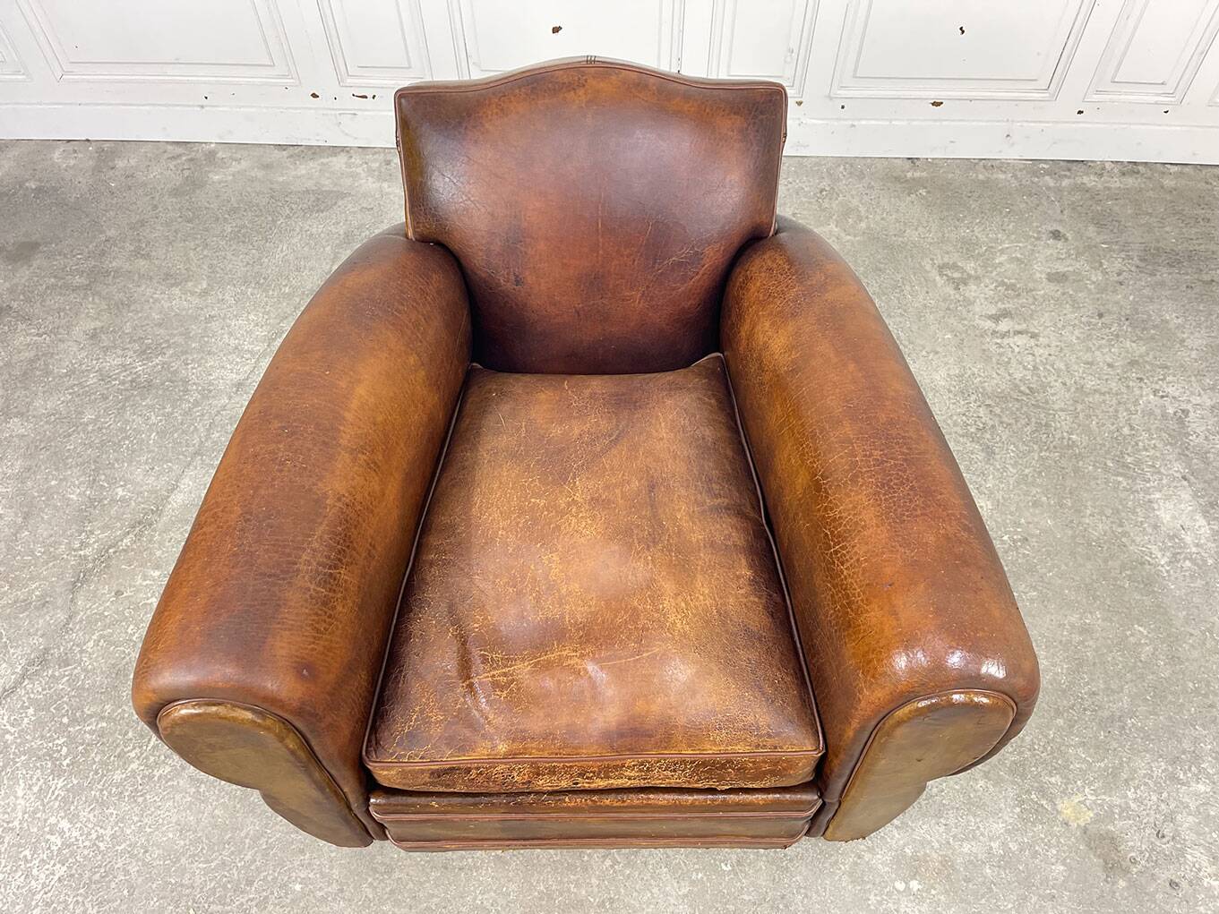 1950 leather club armchair