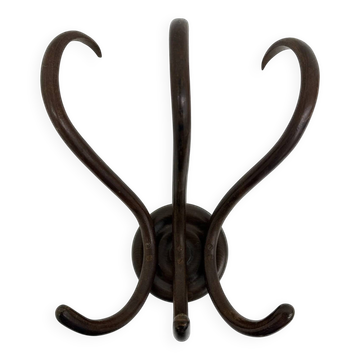 Antique Thonet bentwood wall mounted coat rack, 1930s