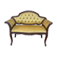 Louis XV style bench upholstered yellow velvet