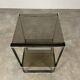 Chrome metal and smoked glass side table, 70s, side table