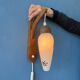 Teak wood wall lamp