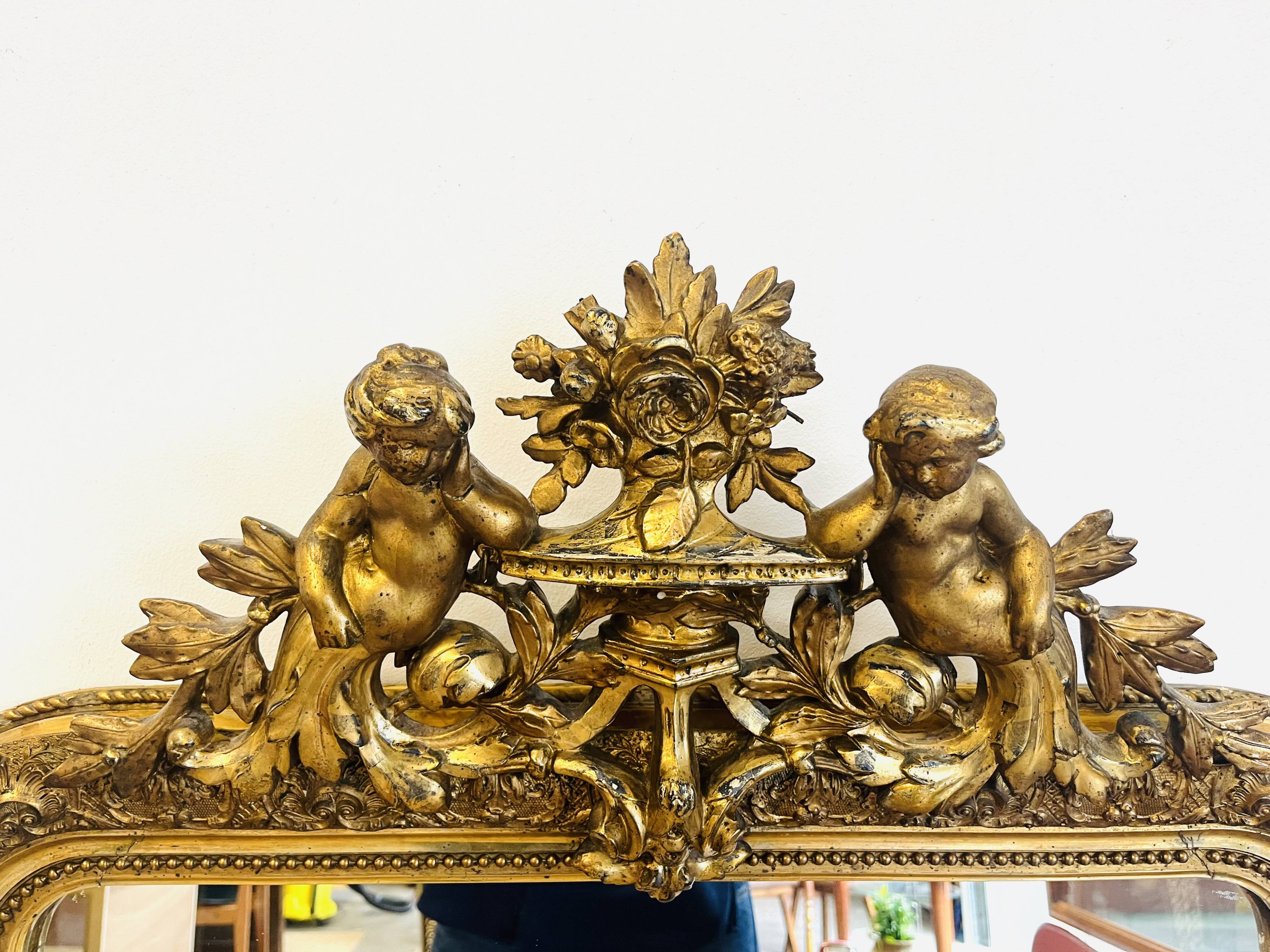 Large antique Louis-Philippe style mirror