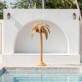 Rattan coconut floor lamp