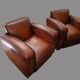 2 fauteuils Club Vintage cuir