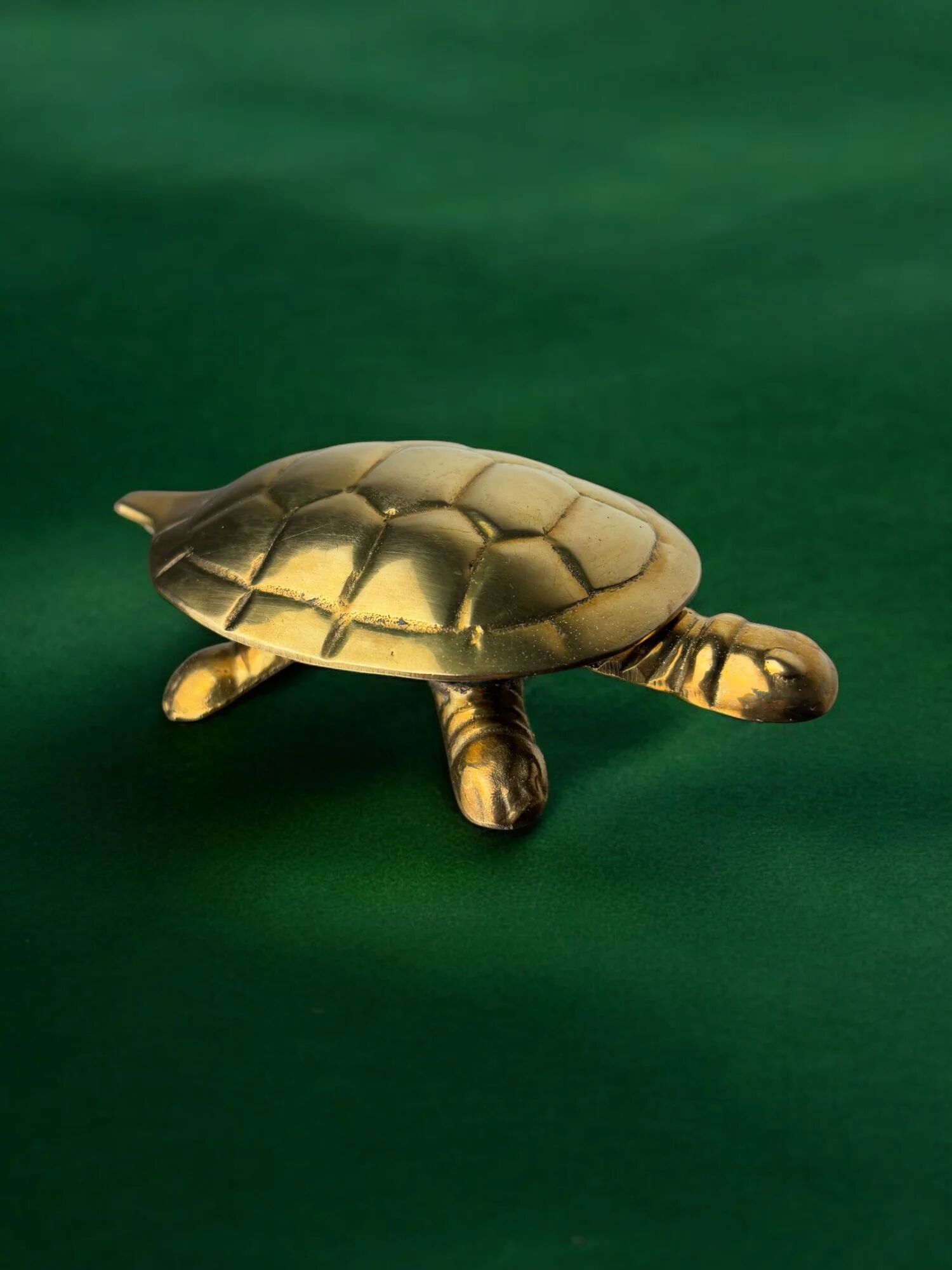 Regency turtle jewellery box in brass, Italy, 1970s