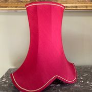Lampshade in pinkish-burgundy fabric
