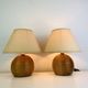 Paire de lampes boules en bois, années 80
