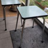Duo of vintage matching stools in 60s formica brand Elem