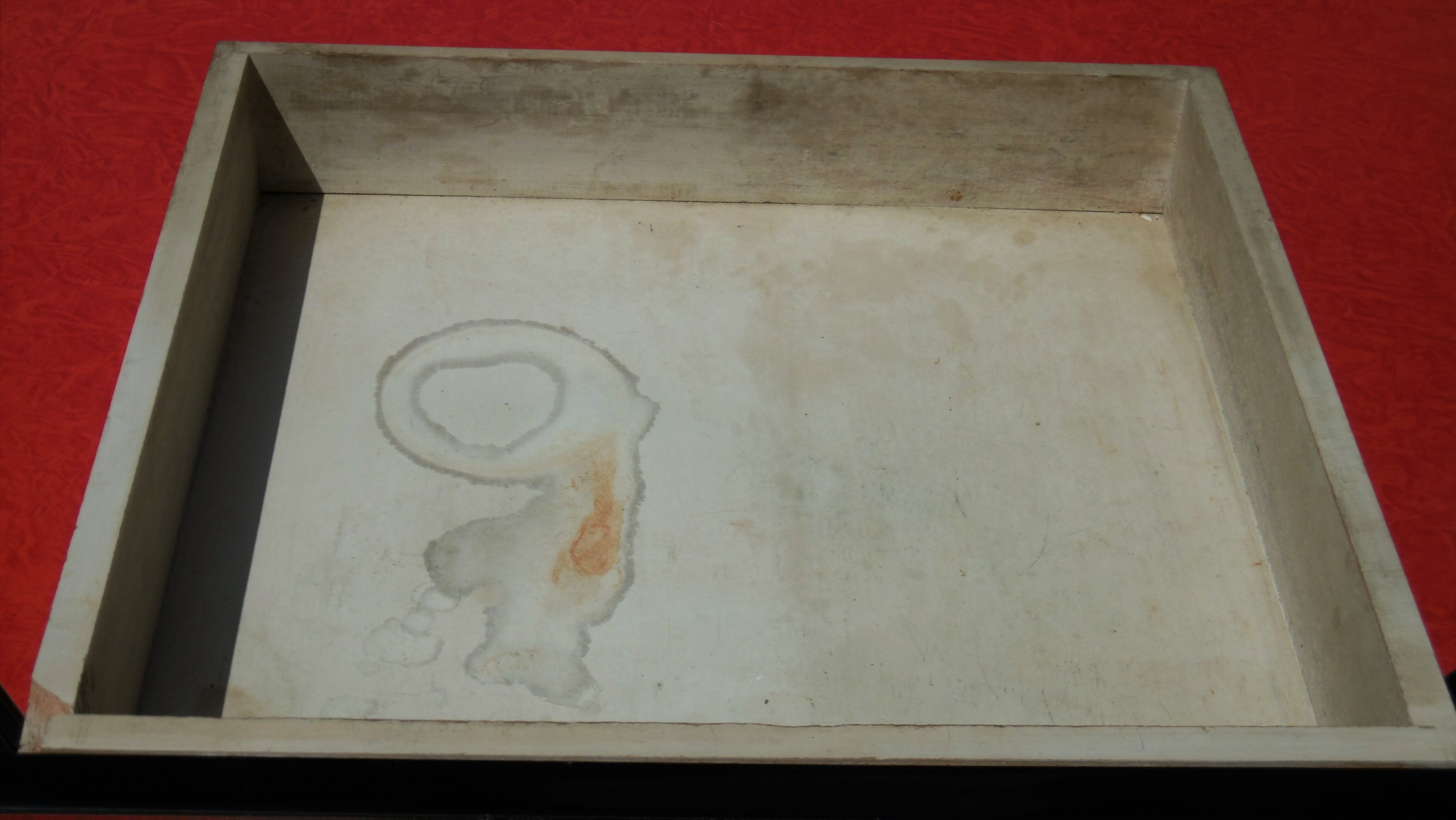 Red formica table and two chairs