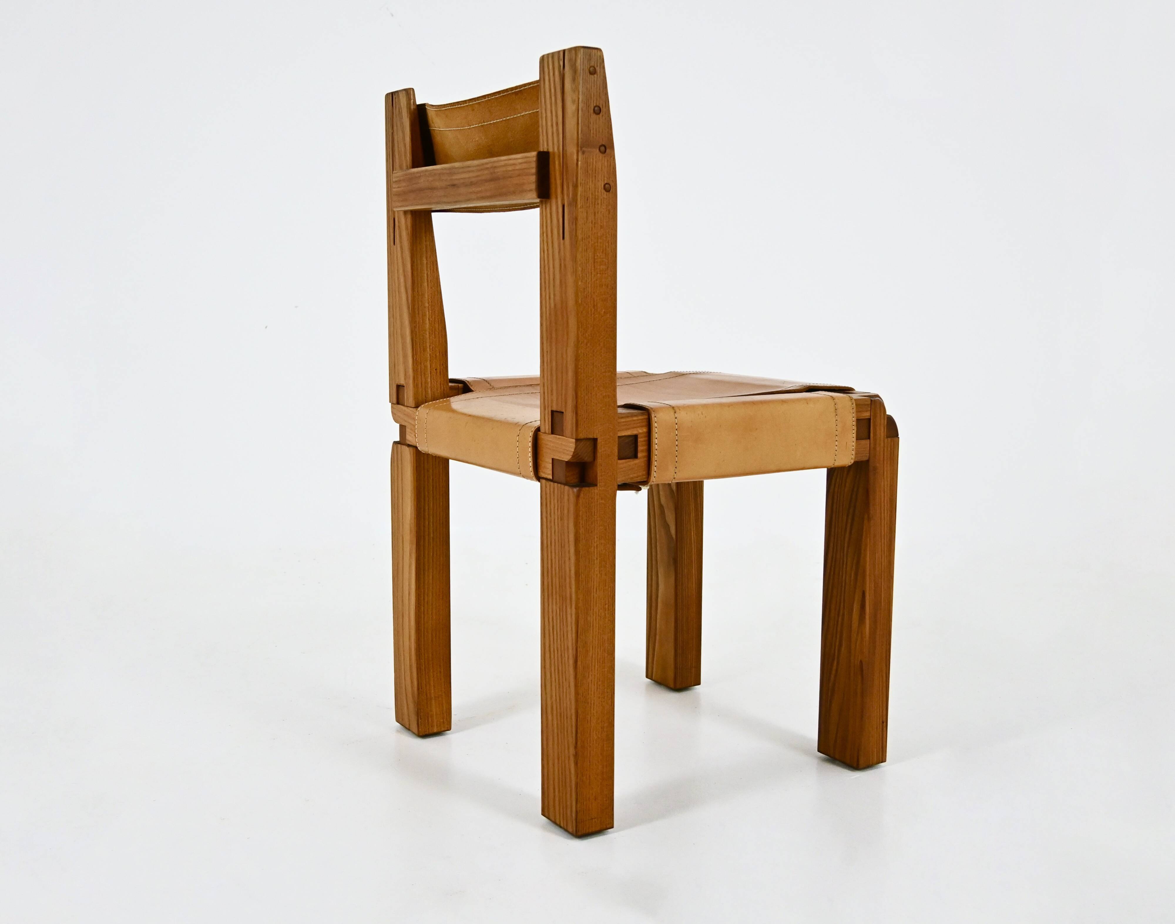 Set of 6 "S11" dining chairs by Pierre Chapo, 1966