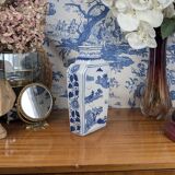 Rectangular Hue Blue Vase Vietnamese Landscape Decor 20th Century