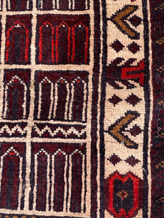 Afghan carpet Baluch vintage 140x86cm