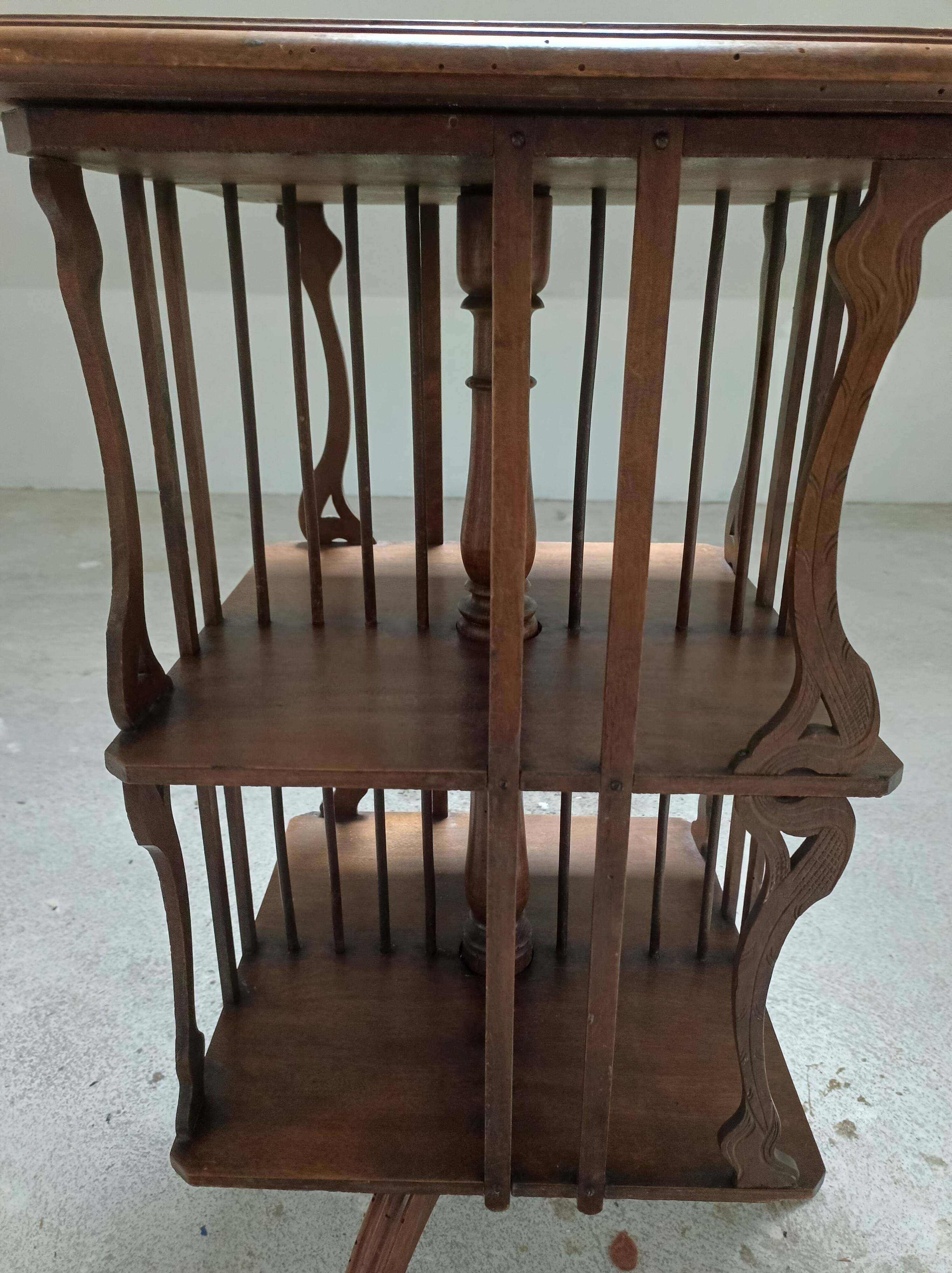 Art Nouveau style revolving bookcase
