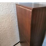 Rosewood and chrome display cabinet, 1970s-80s.