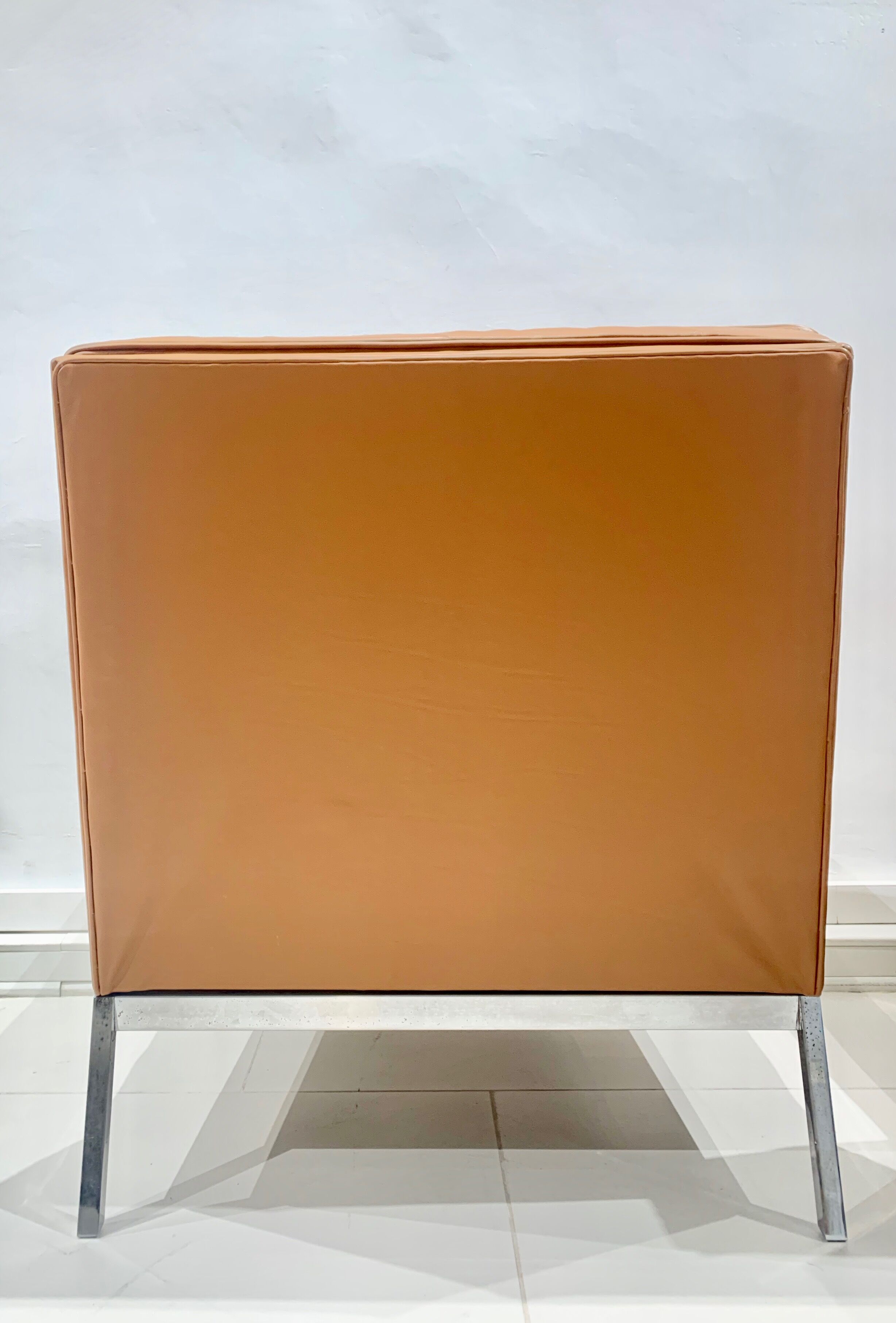 Pair of camel leather drivers by Florence Knoll