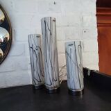 3 glass table lamps by Herstal, Denmark 1980