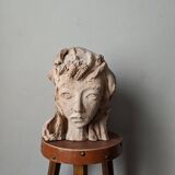 Handmade clay terracotta sculpture head decoration workshop