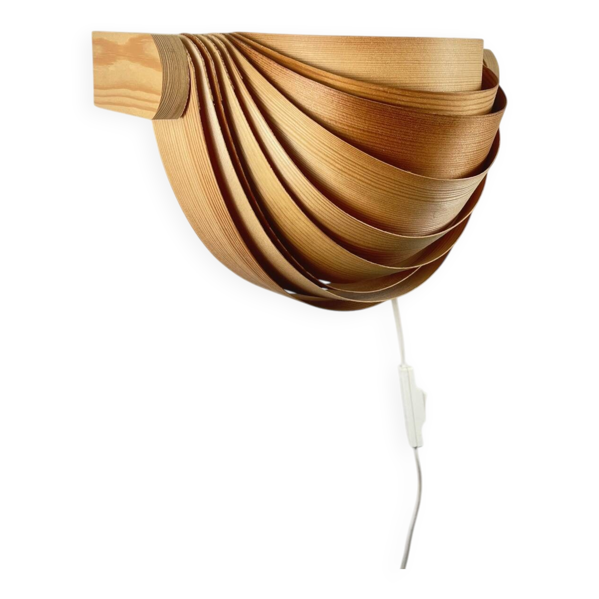 Translandia wall lamp in pine, Denmark, 1960-70
