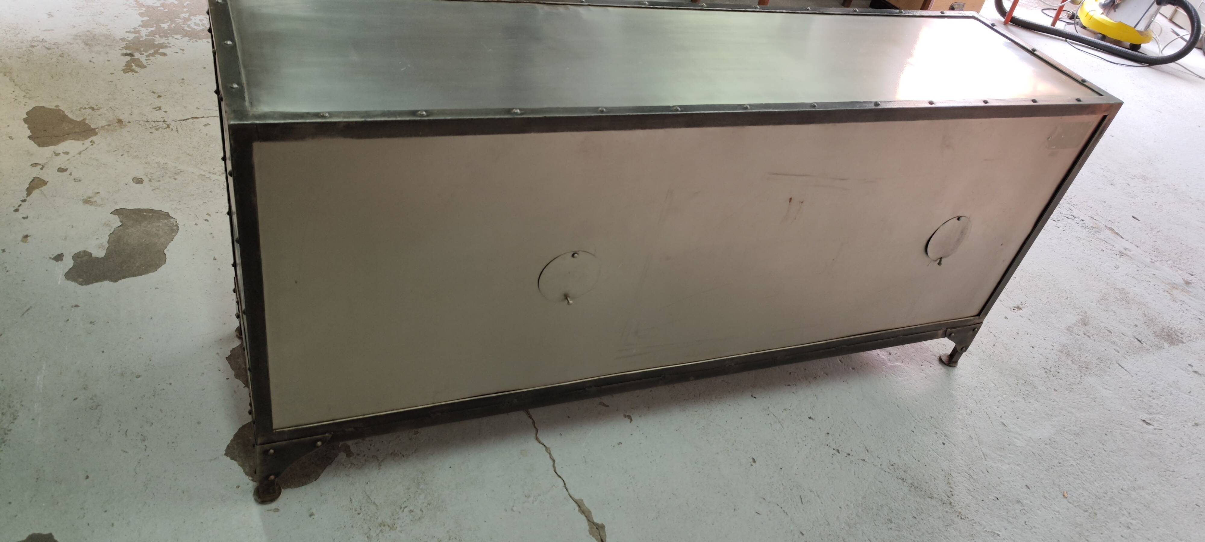 Metal tv stand three doors showcase