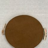 Art Deco top silver metal and mirror