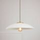 Mid-Century Italian Saucer Glass and Brass Pendant Lamp