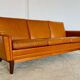 Mid-century vintage Danish 3-person sofa in cognac leather by Nili Stoppmøbler