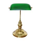 Green opaline banker lamp