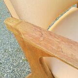 Pair wood bridge armchairs