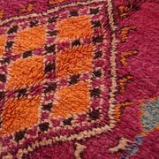 Large Burgundy Moroccan rug 196 x 472 cm - Vintage Moroccan Wool Rug Boho