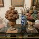 Paire de coupes de fruits et fleurs bois
