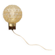 Wall light in rosewood with bobble glass ball shade.