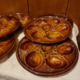 Grand Plat St Clément et ses 6 assiettes à huîtres