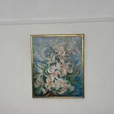 Mid Century Swedish Oil on Canvas – “White Lilies” by Torsten Hult