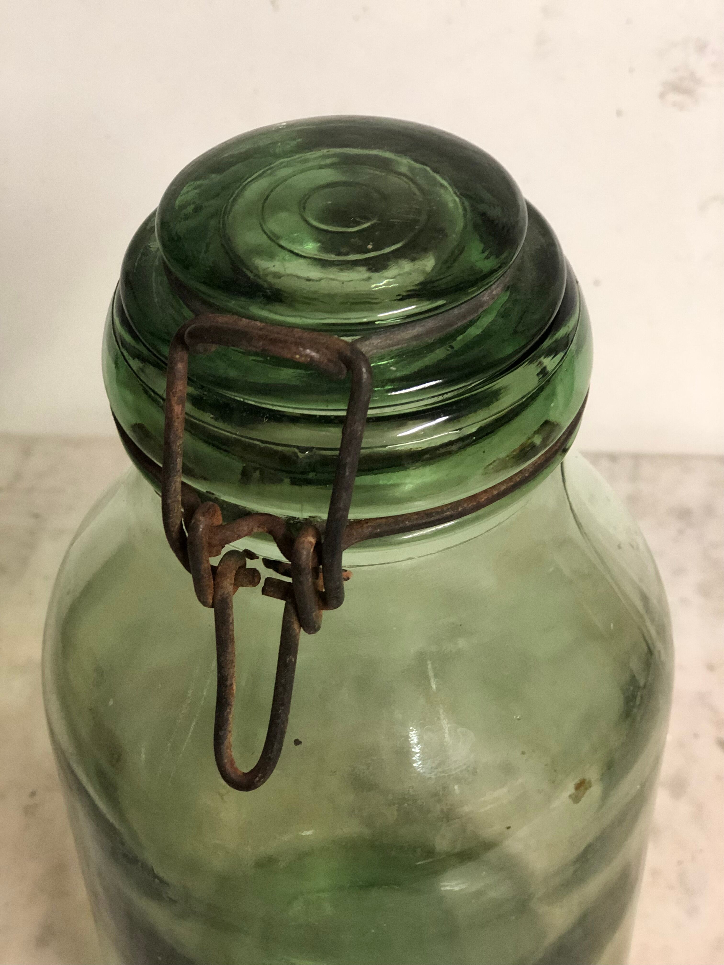 Canning jar green glass