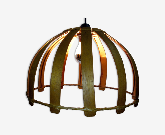 Lampe suspension scandinave en bois exotique