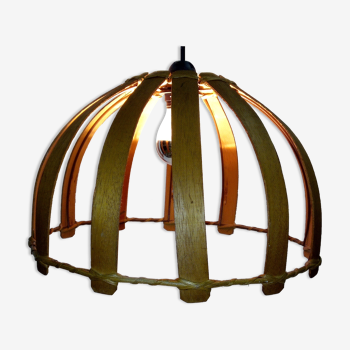 Scandinavian suspension lamp in exotic wood