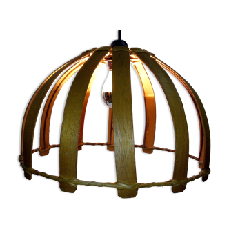 Scandinavian suspension lamp in exotic wood