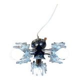 Space age ceiling lamp chrome and glass