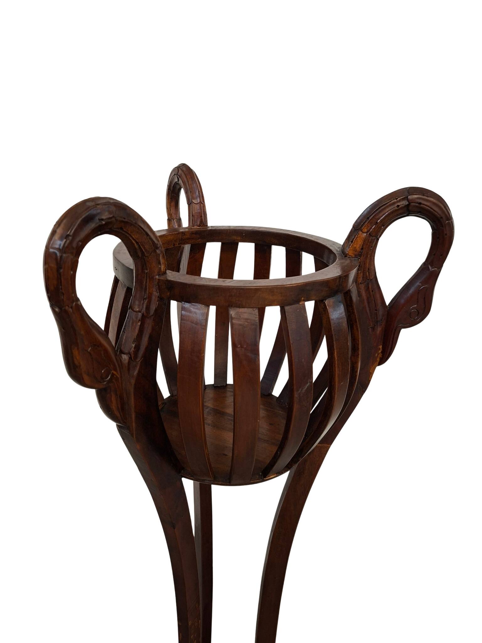 Elegante Porta Vaso Vintage in Ciliegio