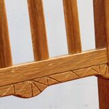 Vintage 1940s/50s solid oak Danish farmhouse chairs, Baroque style set of 4