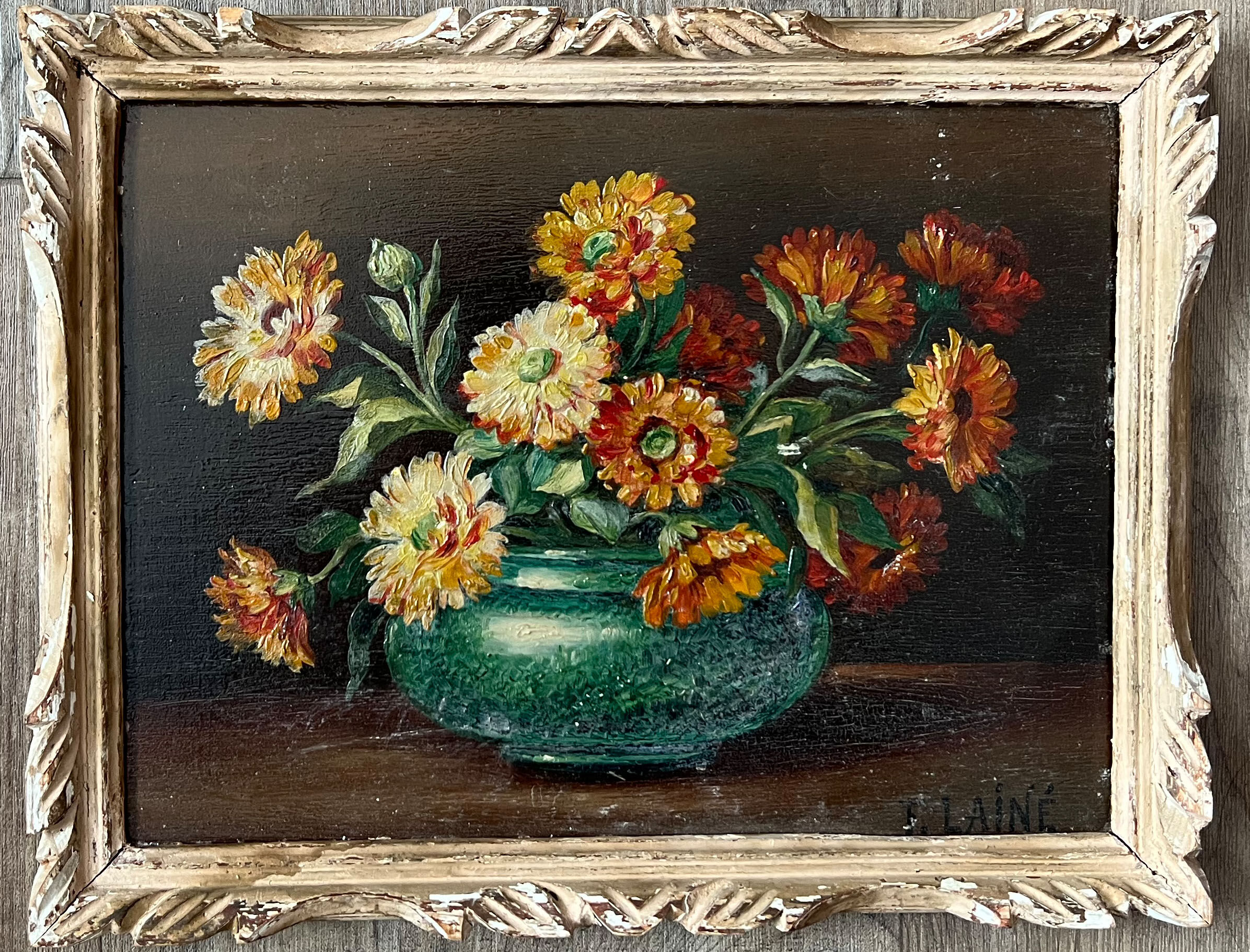 "The dahlias" by E Lainé